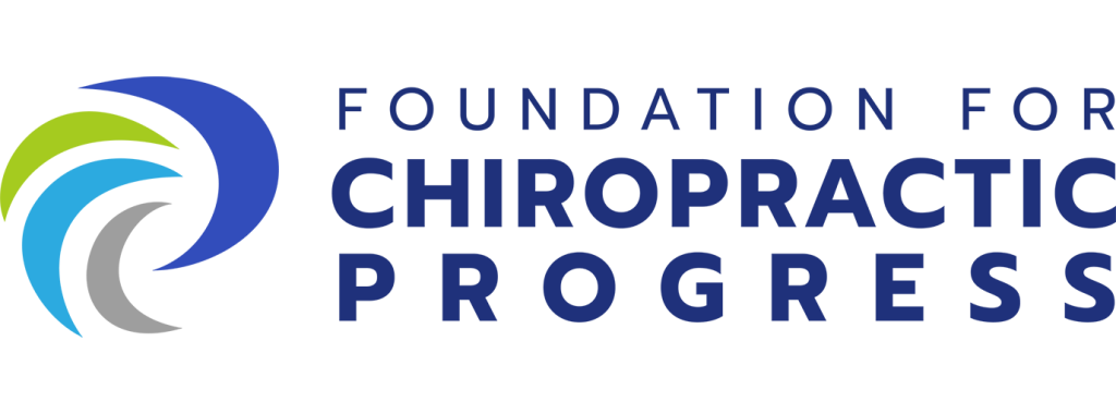 Foundation for Chiropractic Progress logo, featuring stylized waves in blue, green, and gray, representing health and wellness.